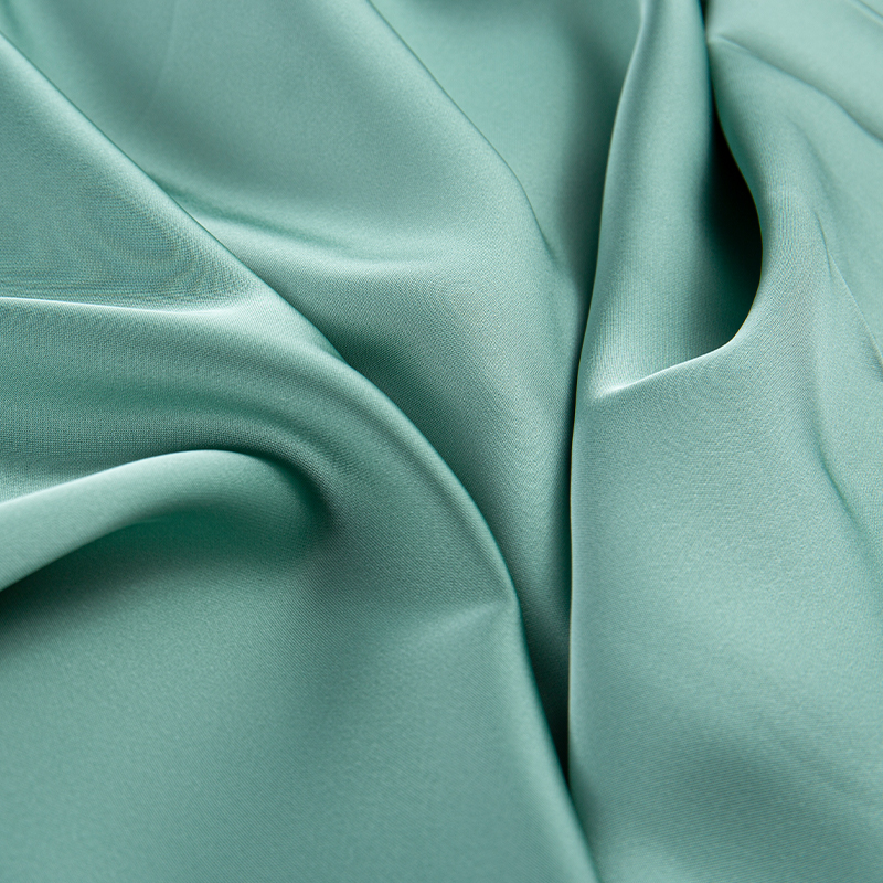 Tela de gasa satinada verde doble de acetato de imitación HY386 172GSM, tela de moda de seda de imitación