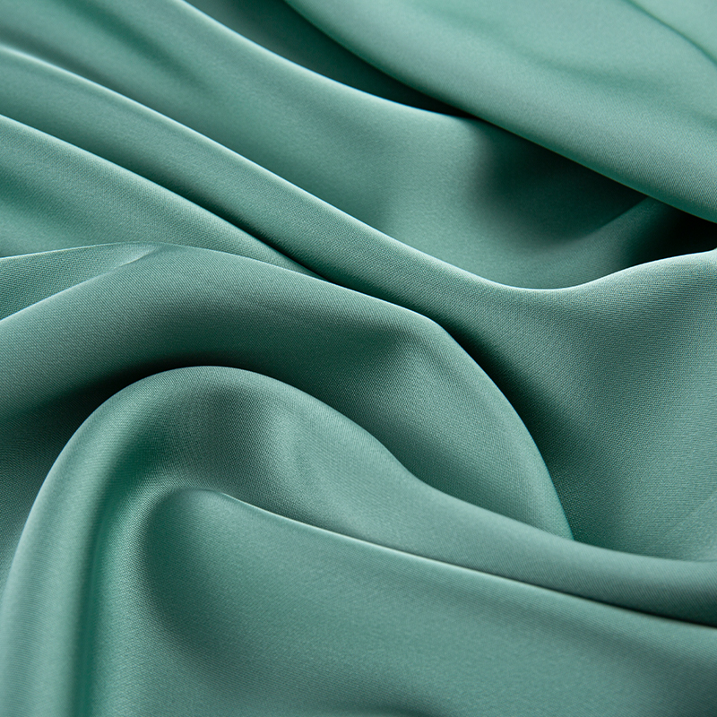 Tela de gasa satinada verde doble de acetato de imitación HY386 172GSM, tela de moda de seda de imitación