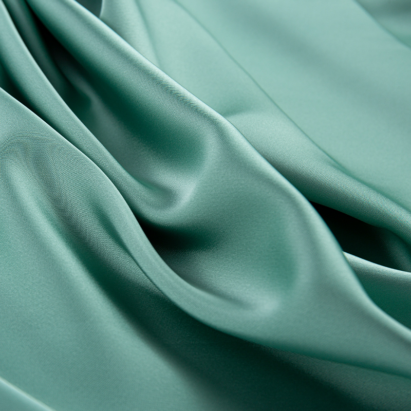 Tela de gasa satinada verde doble de acetato de imitación HY386 172GSM, tela de moda de seda de imitación