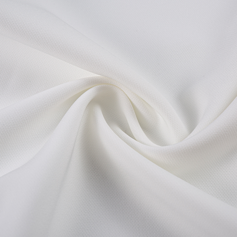 HY098 Tejido elástico de cuatro lados de tejido liso de doble capa de seda compuesta blanca